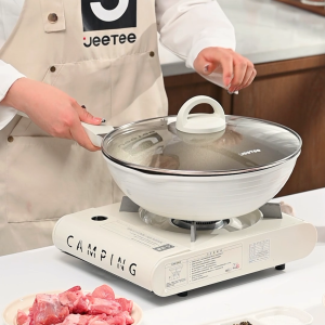 【New Arrival】 Jeetee Non Stick titanium Wok pan with lid 28/30/32CM Ultra Wear Resistant Induction & Gas Compatible PFOA/PFOS Free Titanium Cookware Titanium Cooking Pot - Lazada