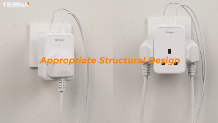 TESSAN Multi Plug Extension Wall Charger with USB C Plug Adapter UK Multi Plug Adaptor, Type C Charger Wall Socket Multiplug Socket  for Phone,Tablet