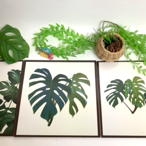 TENNESY HIASAN DINDING TANAMAN MONSTERA DAUN 30x30CM WALL DECOR PAJANGAN KAYU POSTER DEKORASI DINDING