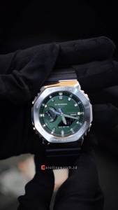 Jam Tangan Pria Casio G-Shock G-Steel GBM-2100A-1A3 Green Dial Black Resin Band