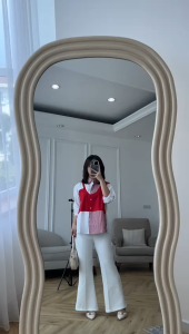 SJM (4warna) KEMEJA CARDI VEST WANITA LENGAN 3/4 TANGAN KARET KOREAN STYLE 110