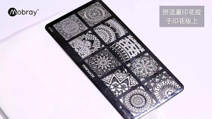 เพลทปั๊มลายเล็บ ขนาด12*4ซม. 12แบบ ทำลวดลายเล็บ