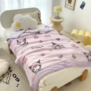 Selimut Anak Karakter Cinnamoroll Kuromi Melody Dinosaurus ukuran 110 x 150cm