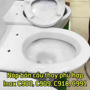 Nắp bồn cầu đóng rơi êm HA33 - Phù hợp bồn cầu liền khối lớn (Có kích thước)