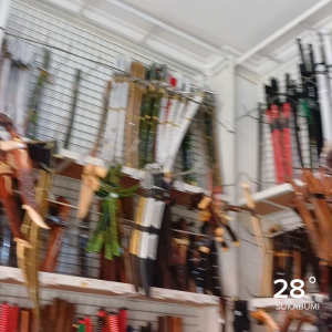 Gagang Golok Lurus Model Ceblok Warna Maroon - Penutup Pisau Aluminium Berkualitas