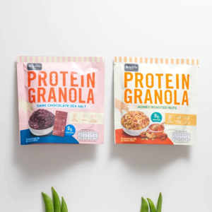 [ซองใหญ่] PROTEIN GRANOLA 177 กรัม ธัญพืชอบกรอบรสดาร์กช็อคโกแลตและรสถั่วน้ำผึ้ง De La Lita เดอลาลิต้า โปรตีนกราโนล่า