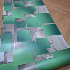 Wallpaper Dinding 3D Geometric Strip Gold Stiker Lebar 45cm Panjang 8Meter