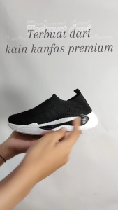 Sepatu Sneakers Sekolah Anak Rajut SD SMP Size 32-36 Sol Anti slip Monky Shoes