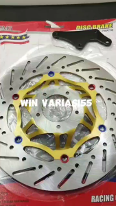 Piringan disk cakram depan lebar bulat 300 mm lubang 5 plus breket PNP Supra x Supra fit lama