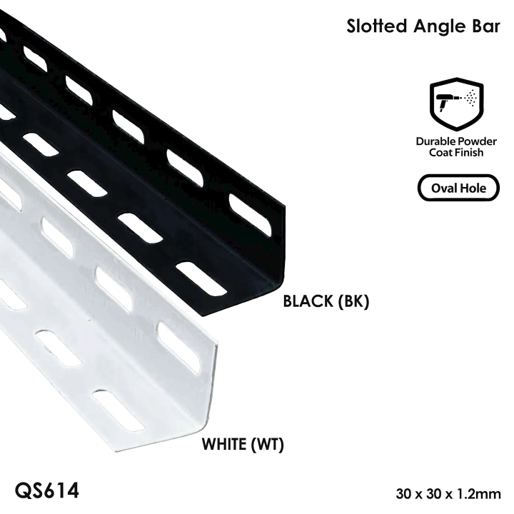 (Oval Hole short) SLOTTED STEEL ANGLE BAR 30x30x1.2mm QS614 DIY Storage ...