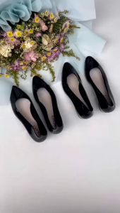 BL-L646 Sepatu Slop Wanita Jelly Glossy Sepatu Wedges Import Antislip Hak 3cm