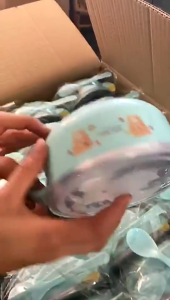 Baby Stainless Steel Bowl Food Bowl Kids Insulated Bowl Double Insulated Tableware Handle Anti-scald  Mangkuk Bayi