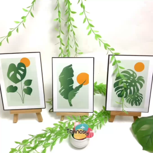 TENNESY HIASAN DINDING ABSTRAK MONSTERA TANAMAN WALL DECOR 15x20CM PAJANGAN KAYU POSTER KAMAR RUMAH