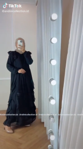 Andinicollection Abaya Ceruti Hitam Polos Wanita Remaja Muslim