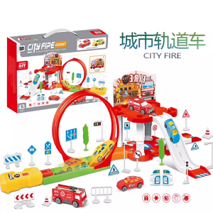 Ramp Racer Ejection Truck Vehicle Parking Lot Car playset Gift for Boys kids toddlers 儿童玩具滑翔轨道车弹射车警察车轨道停车场汽车模型