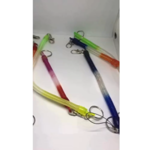 Dây móc khóa lò xo siêu co giãn treo móc khóa thắt lưng quần đủ màu