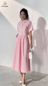 [Voucher 15% MOV 199K cap 100K Set bộ áo suông ngắn tay croptop chân váy xoè dài  2 lớp HeraDG trẻ trung SSTBD1044A-J