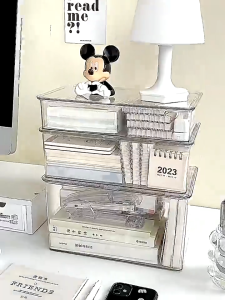 YEYA hộp nhựa mini Hộp lưu trữ để bàn bàn trang điểm hộp sắp xếp mặt nạ mỹ phẩm hộp trong suốt cọ trang điểm gia dụng và hộp lưu trữ phồng