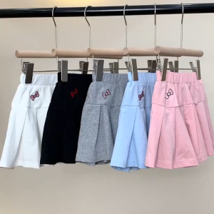 LOBER กระโปรงเด็กหญิง กระโปรงจีบสาว กระโปรงจับจีบกับกางเกงนิรภัย กระโปรงเด็กคนโต กระโปรงเด็ก