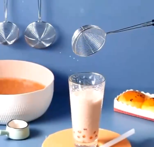 Stainless Steel Food Strainers Tapioca Scoop Small For Milktea Plushie Bar Spoon Silicone Kitchen Utensil Stainless Steel Spoon