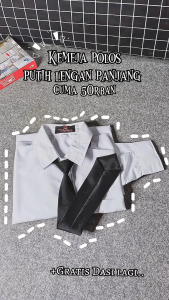 Kemeja Putih Polos Wanita Baju Lengan Panjang Reguler Hem Basic Kerja Premium