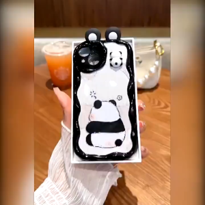 DEAMOR Case Realme C11 2020 C55 Softcase Silicon Motif 3D Panda White Wave Camera Protaction