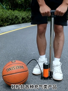 Bơm xe đạp cầm tay YIPAUTO bơm xe đạp mini có đồng hồ đo áp suất chất liệu hợp kim nhôm đầu van đa chức năng