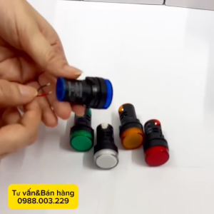 Combo 2 Đèn báo pha - đèn led tín hiệu - AD16-22D/S - 12V 24V có 5 màu trắngvàngđỏxanh lá xanh dương
