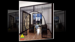 Vách ngăn cổng vách ngăn phòng khách vách ngăn phòng khách hiện đại 4VC04 - Nội thất lắp ráp Viễn Đông Adv