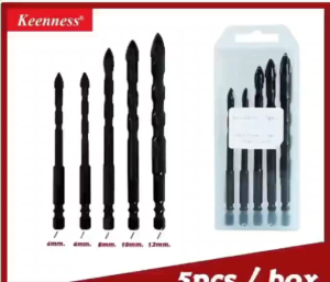 MATA BOR KERAMIK TEMBOK BETON KACA BESI DLL MATA BOR TUNGSTEN CARBIDE CROSS HEX TILE DRILL BIT 5 PCS/7PCS
