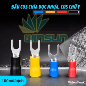 [Bịch 100pcs cos đồng] Đầu cos chỉa bọc nhựa cos chữ Y đầy đủ kích thước SV1.25-3 1.25-4 2-4 3.5-5 5.5-6 (Loại dày)