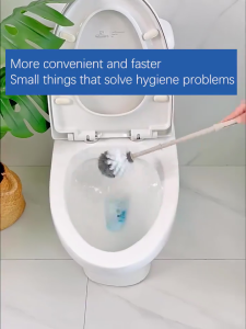 Disposable Toilet Brush Bathroom Floor Cleaning System Anti-bacterial Contactless Toilet Brush Wall Mounted Long Handle 360° Revolving Replaceable Brush Head Scented Cleaner