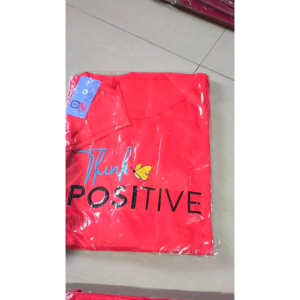 Kaos Wanita Lengan Panjang Merah L/XL/XXL Bahan Baby Terry Premium Trending/T-shirt Kekinian