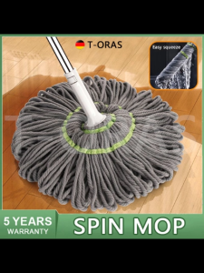 ​T-ORAS Spin Mop Multi-Function Hand-Free SpinningFloor Magic Tornado Quick Dry Easy Cleaning Handle Tile