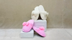 Sandal Slop Bulu Pita Cantik - Sandal Kamar Bulu Pita Cantik