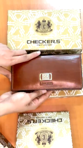 Dompet Kulit Premium ITALY CHECKERS 01N Gaya Vintage Coklat Tahan Lama - Banyak Model untuk Pria & Wanita
