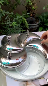 Bộ Khay Sứ Đựng Bánh Mứt Kẹo Cao Cấp - Mã HD2817-2S Thích Hợp Dùng Trong Ngày Lễ Tết Buổi Tiệc.