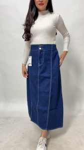 Rok Jeans A-Line Panjang Highwaist Dewasa Standar Sampai Jumbo