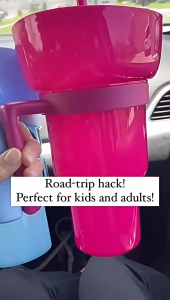 OFM-C1114 Stadium Tumblr Cup dengan Wadah Makanan 2IN1 Snack Mug With Drink Cup Gelas Plastik Travel