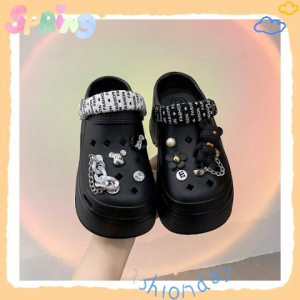 LEAShop รุ่นใหม่มาแรง รองเท้าแตะหัวโตรัดส้นงานสวยน้ำหนักเบาระบายอากาศได้ดีเสริมส้นให้สูงๆมีกันลื่นให้อย่างดี มีตัวติดให้ด้วยน๊าสุดจริงทุกคน รีบมาตำเลยค้าบ