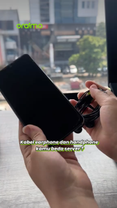 oraimo Konektor Aliran Adaptor Audio Aux Jack Headphone Ke Aksesori Earphone OAA-310 Hitam Tahan Lama Tipe-C Adapter Stream Connector Type-C Durable Black Accessories
