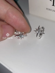 Bông tai nữ chuôi bạc 925 Eleanor Accessories thiết kế ngôi sao phụ kiện trang sức khuyên tai 7928