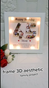 Frame 3D flowers pakai lampu | kado ultah | hadiah anniversary | graduation | wedding | paket bingkai kado ulang tahun murah cewe cowok