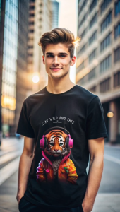Kaos Motif Gambar Tiger Stay Wild And Free ModestoApparel Berkualitas Dengan Desain Unik Dan Menarik