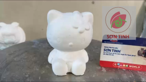 Tượng tô màu Mèo hello kitty dễ thương B13  tô tượng thạch cao (Không kèm màu) luyện vẽ tượng trắng decor
