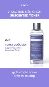 Nước hoa hồng DEAR KLAIRS SUPPLE PREPARATION UNSCENTED TONER 180ML