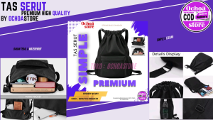 Tas Serut Gendong Anti Air Pria Wanita Motif Metal String Bag / Tas Serut Gendong Waterproof Pria Wanita Multifungsi Tas Olahraga Serut Gendong Backpack