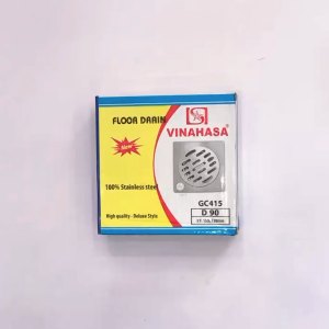 Ga thoát sàn chống hôi ngăn rác inox VINA GC415 size 15x15cm phi 90