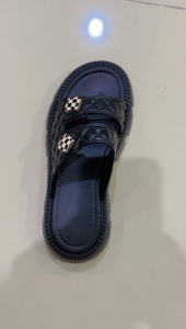 HILOS SANDAL WANITA KEKINIAN MODEL BARU WEDGES 4CM MOTIF CHANEL BAHAN KARET EVA JELLY NYAMAN DIPAKAI