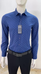 Áo sơ mi gấp hộp họa tiết chấm bi chính hãng DVMEN cao cấp vải bamboo sợi tre mềm mại thoáng mát